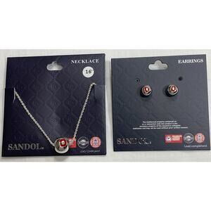 New Ohio State Buckeyes Necklace and Earring Set, NCAA